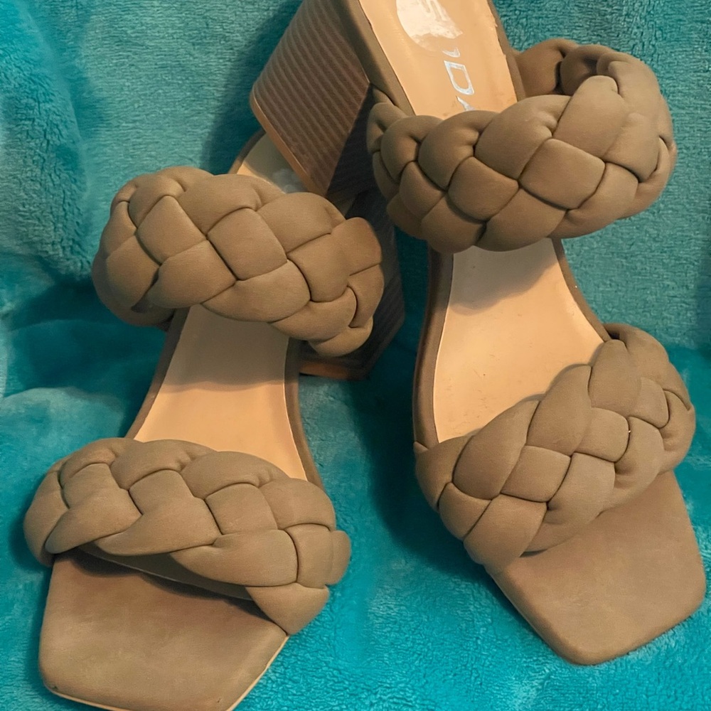 Braided Block Heeled Sandals